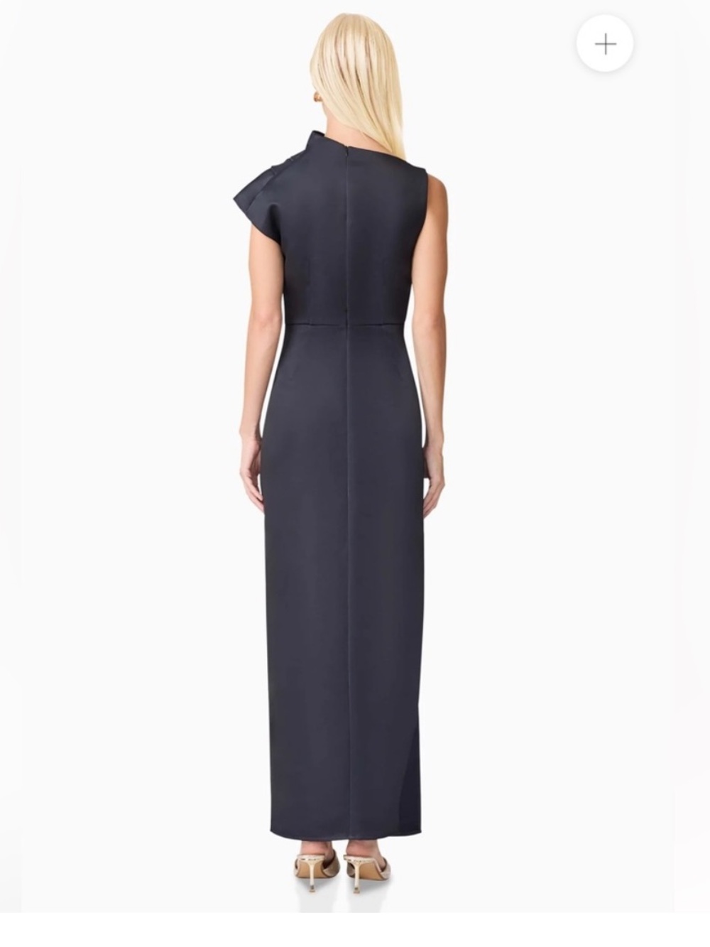 elliatt azelie black & pink floral asymmetrical satin draped gown dress XS NEW - Picture 6 of 13